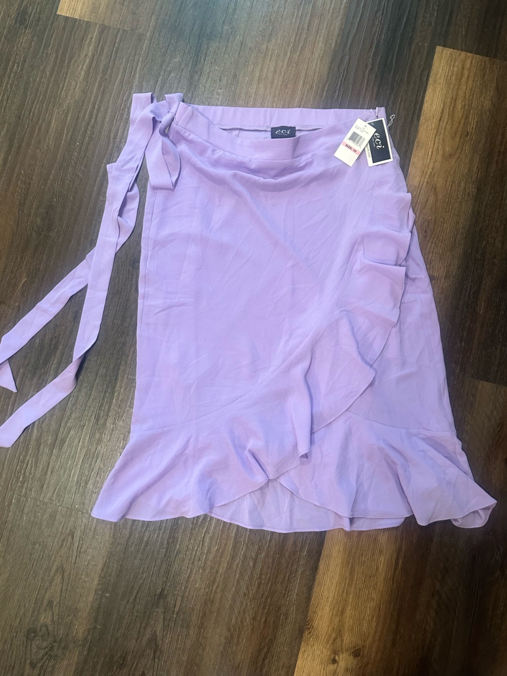 ECI Lavender Textured Wrap Skirt with Tags